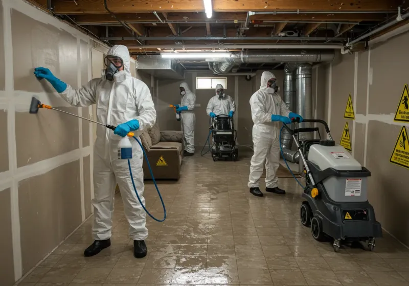 Basement Moisture Removal and Structural Drying process in Logansport, IN